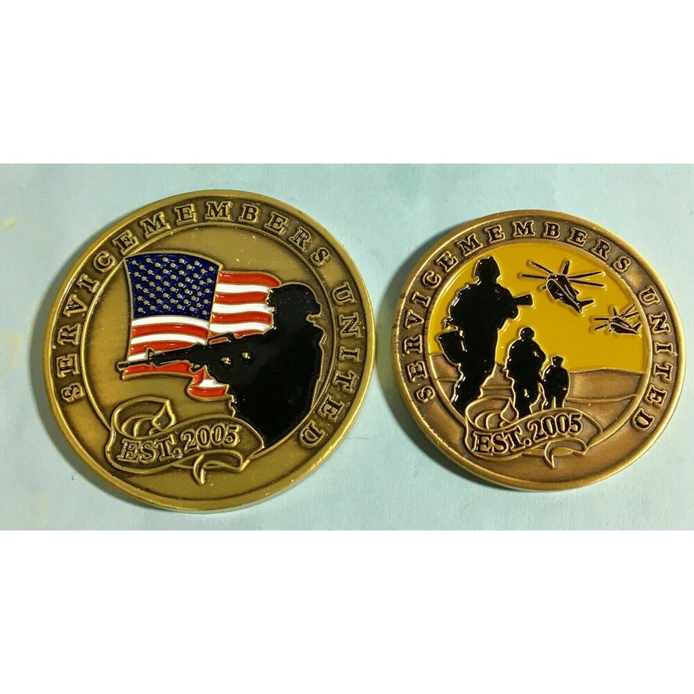 Service members United ,Keep Fighting for US,  2 SU Challenge Coins